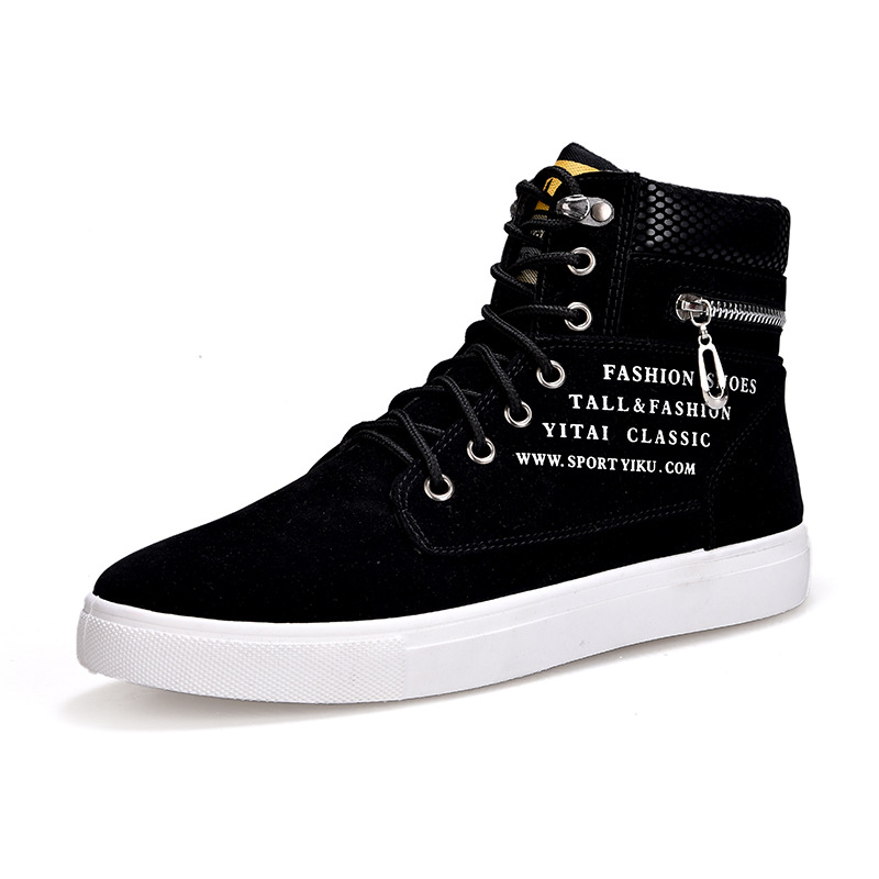 Sneaker Career - Sepatu Sneakers Pria Hitam High-Top dengan